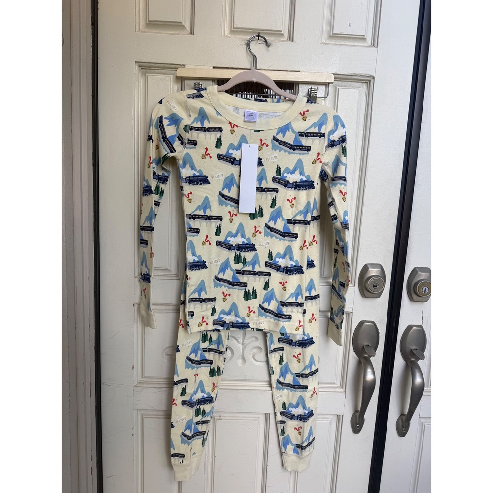 Hanna Andersson Polar Express Organic Cotton Pajama Set Kids Size 12 NEW
